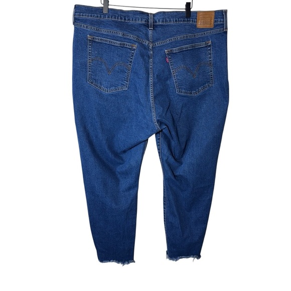 Levi's Wedgie Skinny Jeans Raw Frayed Hem Button Fly Size 24 Medium Wash Denim - Picture 4 of 13